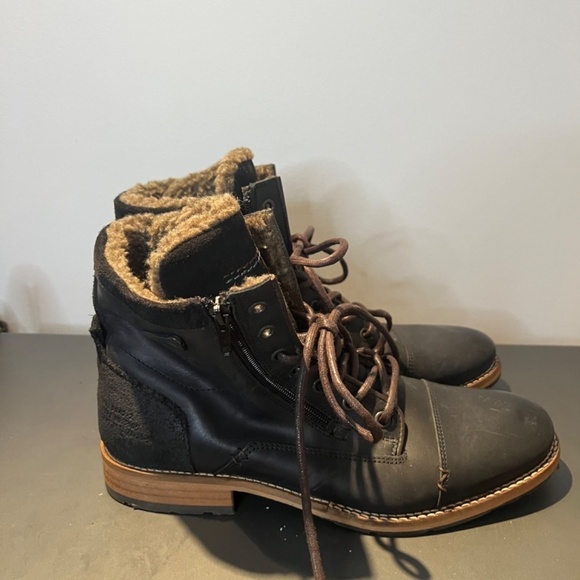 Steve Madden Chara Trooper Black Leather Chukka Boots Lace Up Ankle Mens Size 9 - Picture 3 of 7